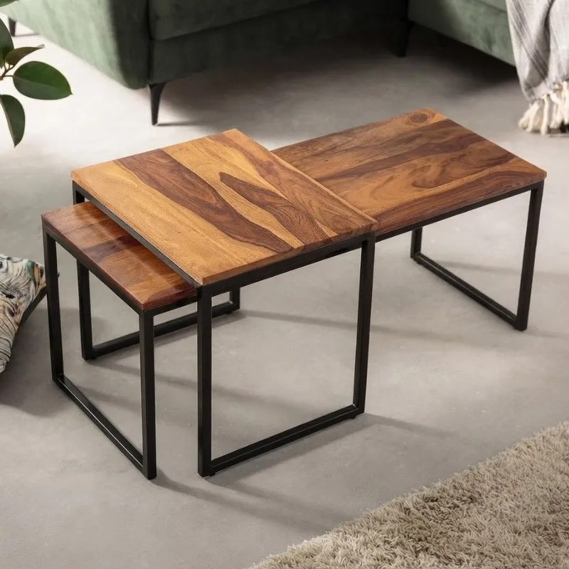 Tables basses gigognes en palissandre ELEMENTS 100cm par 2