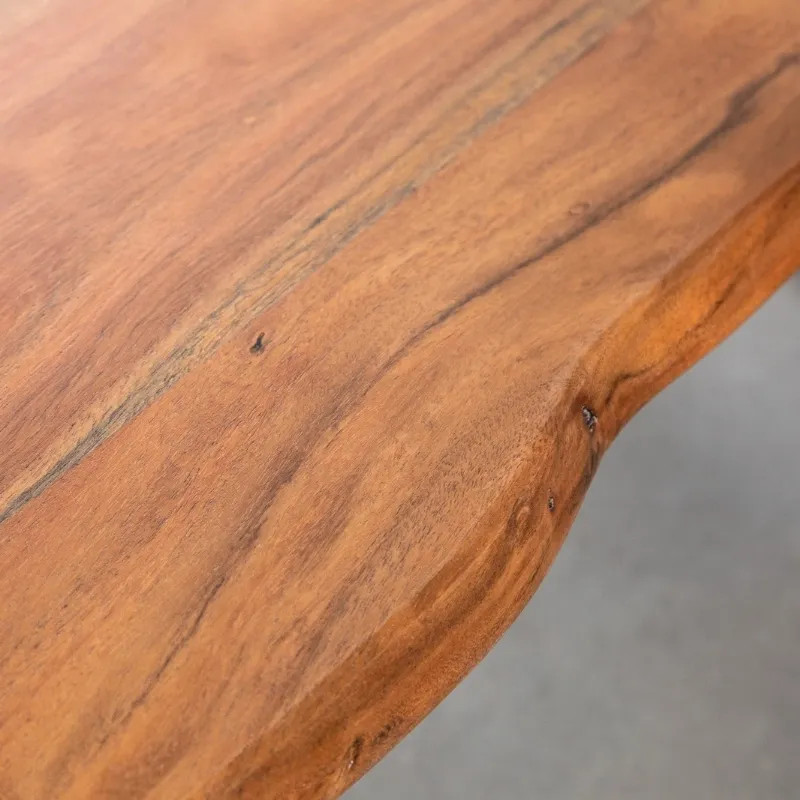 Table basse industrielle live edge acacia MAMMUT 120cm pieds X