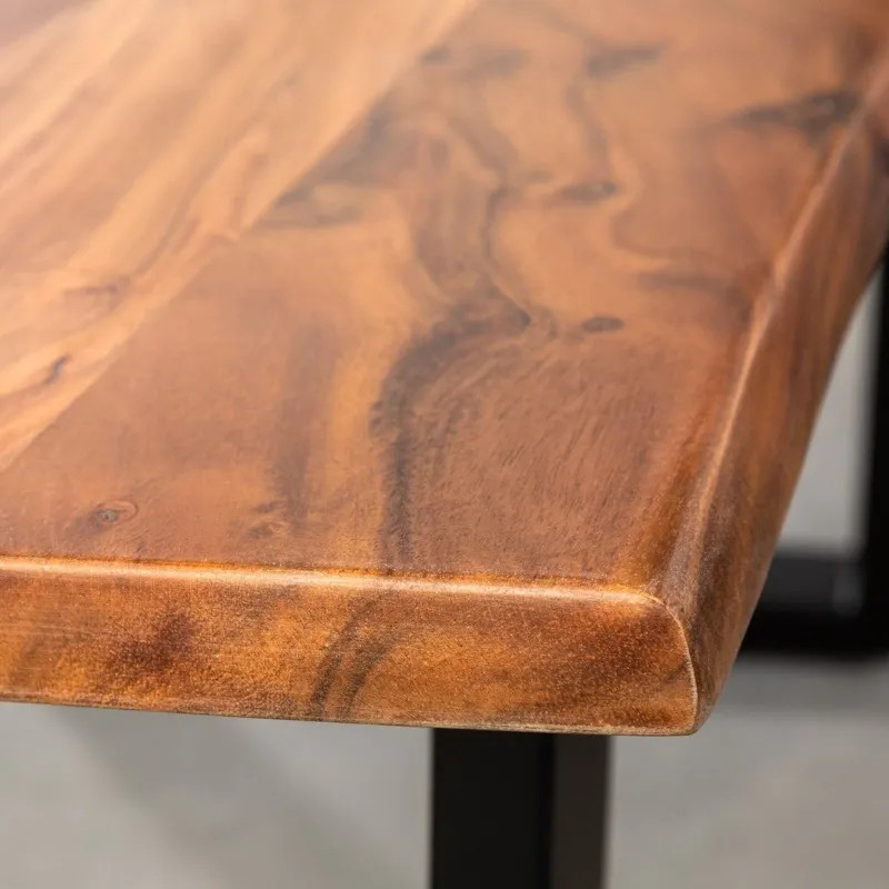 Table basse industrielle acacia MAMMUT 120cm pieds U