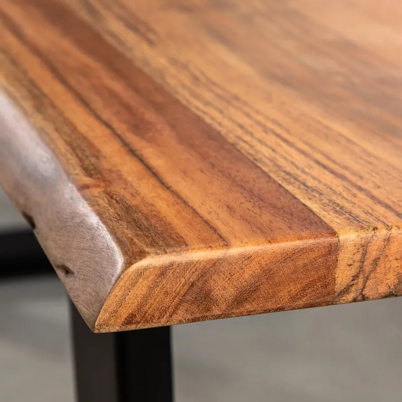 Table basse industrielle acacia MAMMUT 120cm pieds U