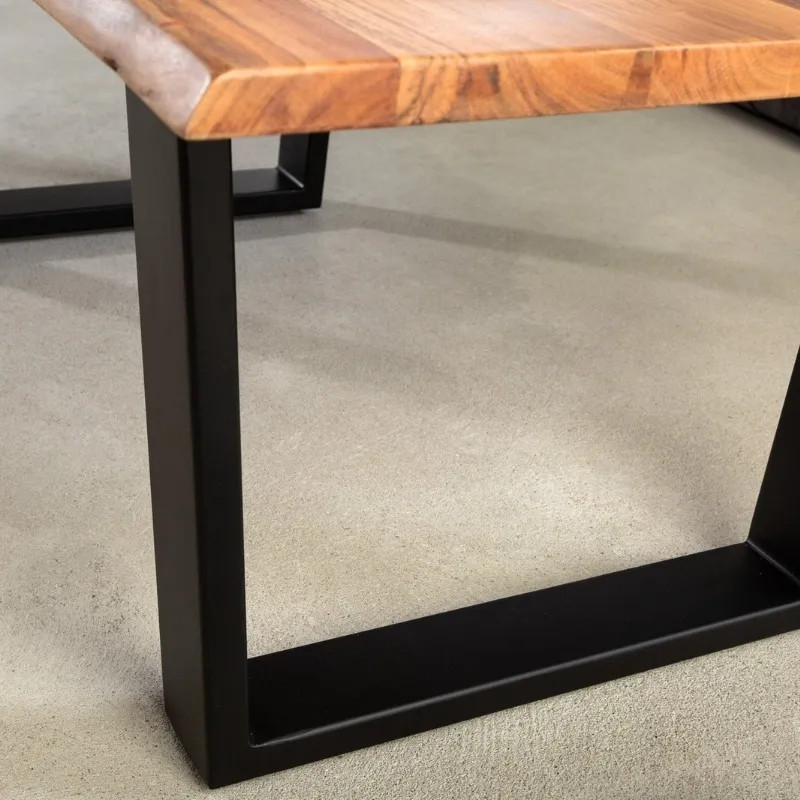 Table basse industrielle acacia MAMMUT 120cm pieds U