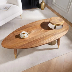 Table basse rétro manguier marron GATSBY 110cm