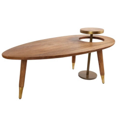 Table basse rétro manguier marron GATSBY 110cm