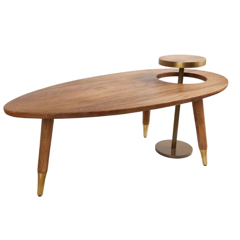 Table basse rétro manguier marron GATSBY 110cm