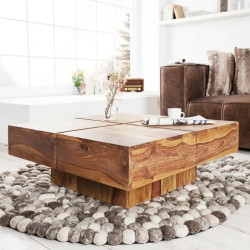 Table basse carrée palissandre BOLT 70cm