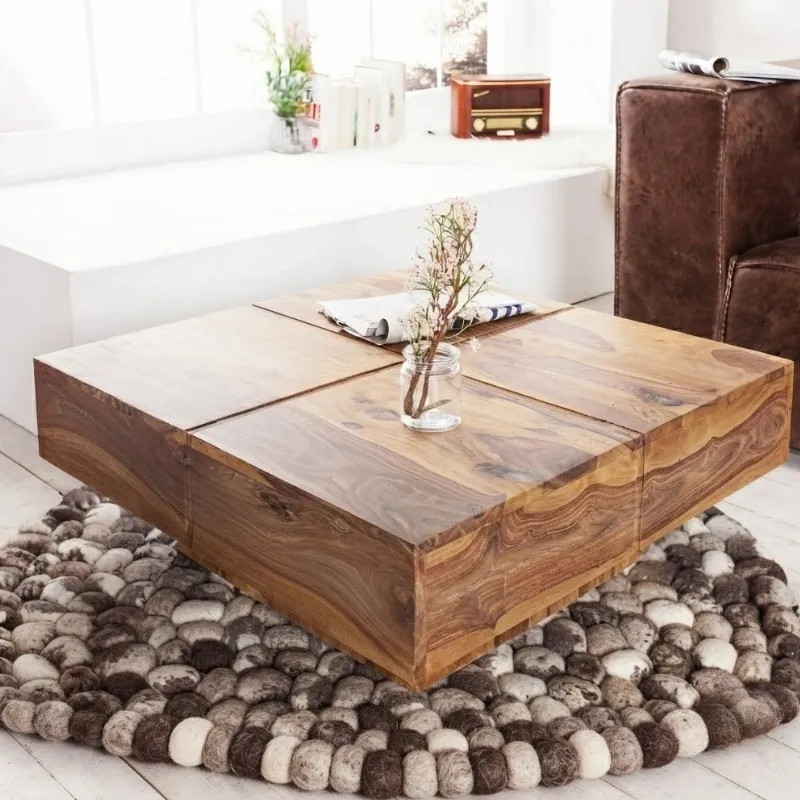 Table basse carrée palissandre BOLT 70cm