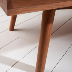 Table basse acacia massif MYSTIC LIVING 100cm avec rangements