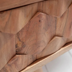 Table basse acacia massif MYSTIC LIVING 100cm avec rangements