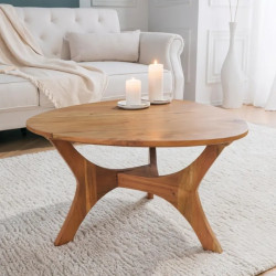 Table basse design en acacia massif ARCHITECTURE 70cm