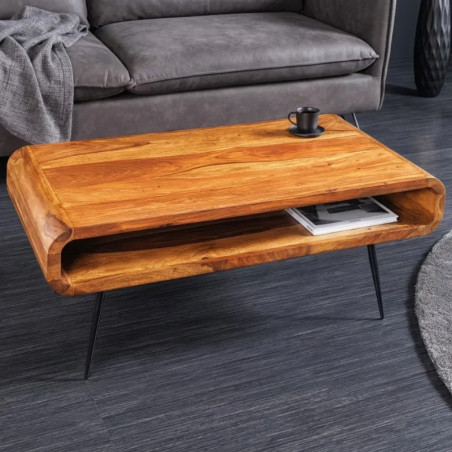Table basse palissandre ALPHA 90cm style scandinave