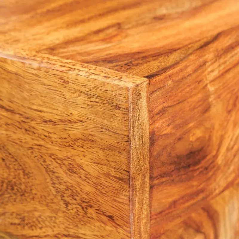 Table basse carrée palissandre et métal GIANT 60cm