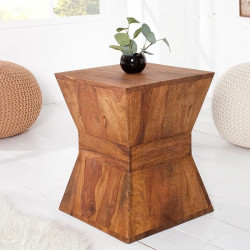 Bout de canapé design palissandre massif PYRAMID 35cm
