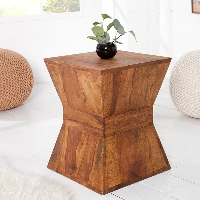 Bout de canapé design palissandre massif PYRAMID 35cm