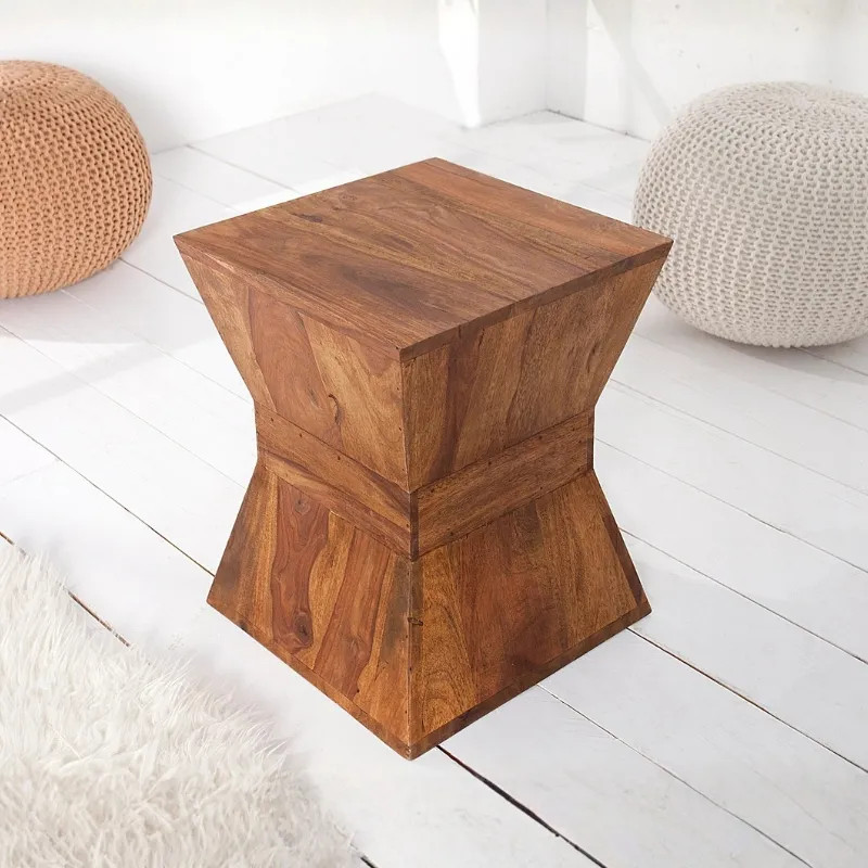 Bout de canapé design palissandre massif PYRAMID 35cm