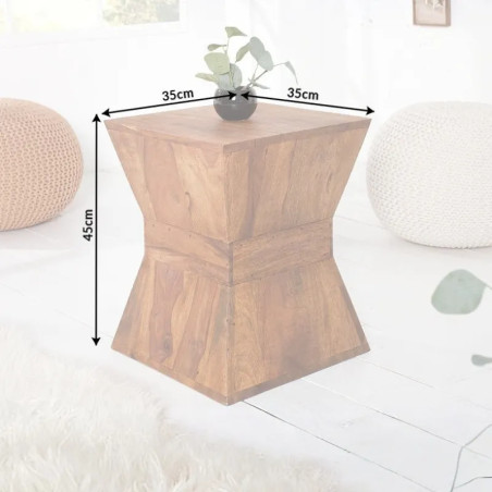 Bout de canapé design palissandre massif PYRAMID 35cm