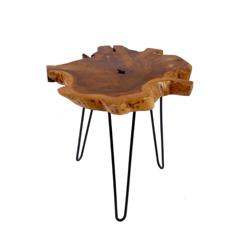 Table d'appoint en teck massif WILD 50cm