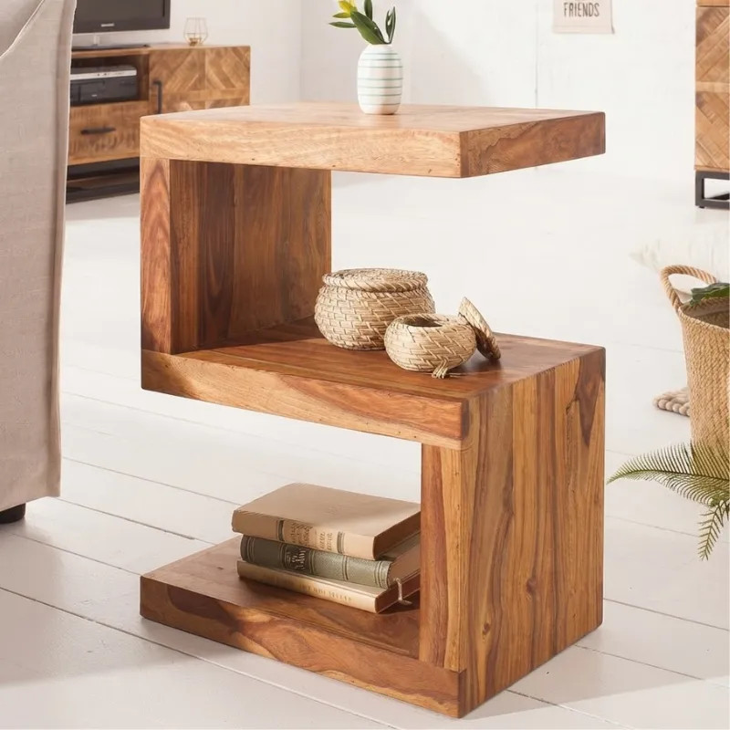 Bout de canapé original en palissandre S 45cm