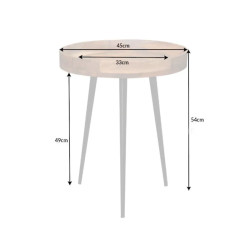 Table d'appoint ronde manguier et métal PURE NATURE 45cm