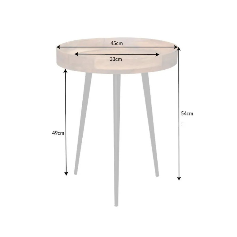 Table d'appoint ronde manguier et métal PURE NATURE 45cm