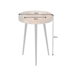 Table d'appoint ronde manguier et métal PURE NATURE 35cm