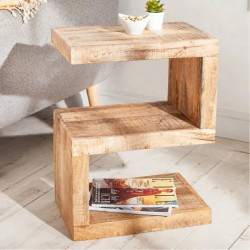 Bout de canapé original en manguier S 45cm