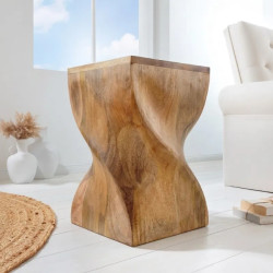 Bout de canapé manguier TWIST 45cm design