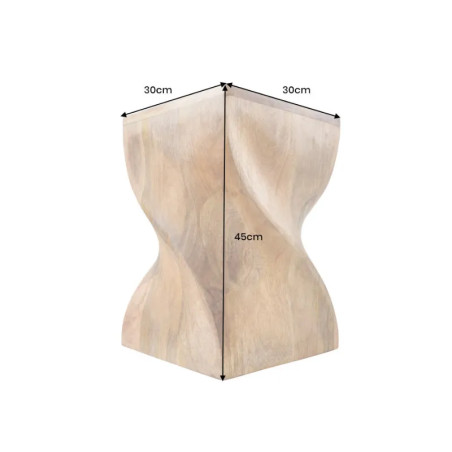 Bout de canapé manguier TWIST 45cm design