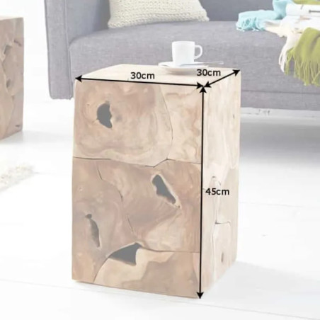 Bout de canapé racine de teck SQUARE 30cm