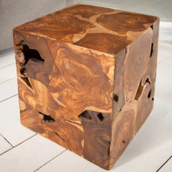 Bout de canapé racine de teck SQUARE 40cm