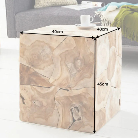 Bout de canapé racine de teck SQUARE 40cm