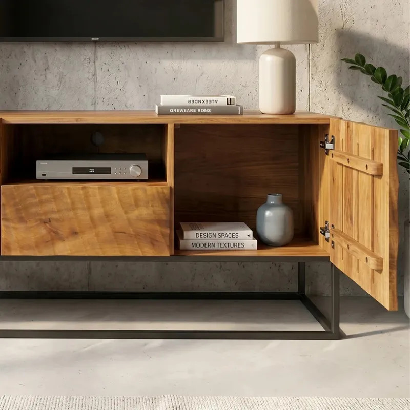 Meuble TV bois manguier et métal 160cm SCORPION