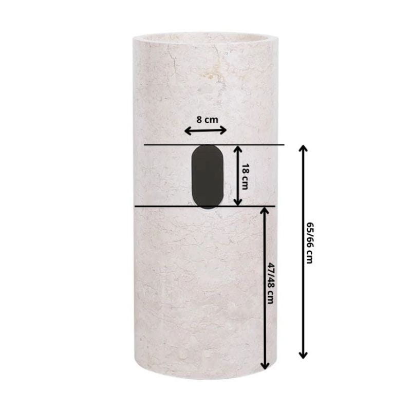 Vasque totem design en marbre crème Ø40cm PSL-P CREAM