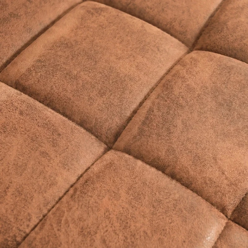 Lot de 2 tabourets de bar en microfibre vintage marron MODENA