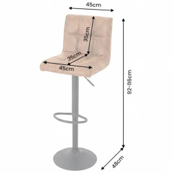 Lot de 2 tabourets de bar en microfibre vintage marron MODENA