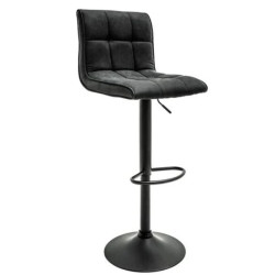 Lot de 2 tabourets de bar en microfibre vintage gris MODENA