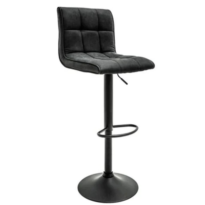 Lot de 2 tabourets de bar en microfibre vintage gris MODENA