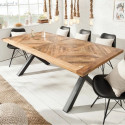 Table à manger en manguier massif pieds en X métal 200cm INFINITY HOME