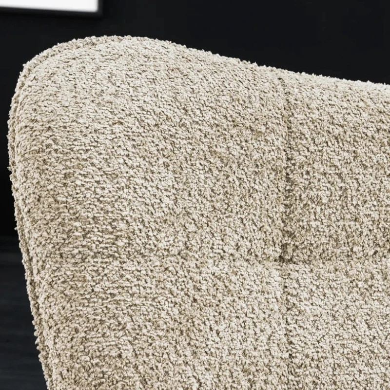 Fauteuil bouclé champagne grège avec accoudoirs SCANDINAVIA