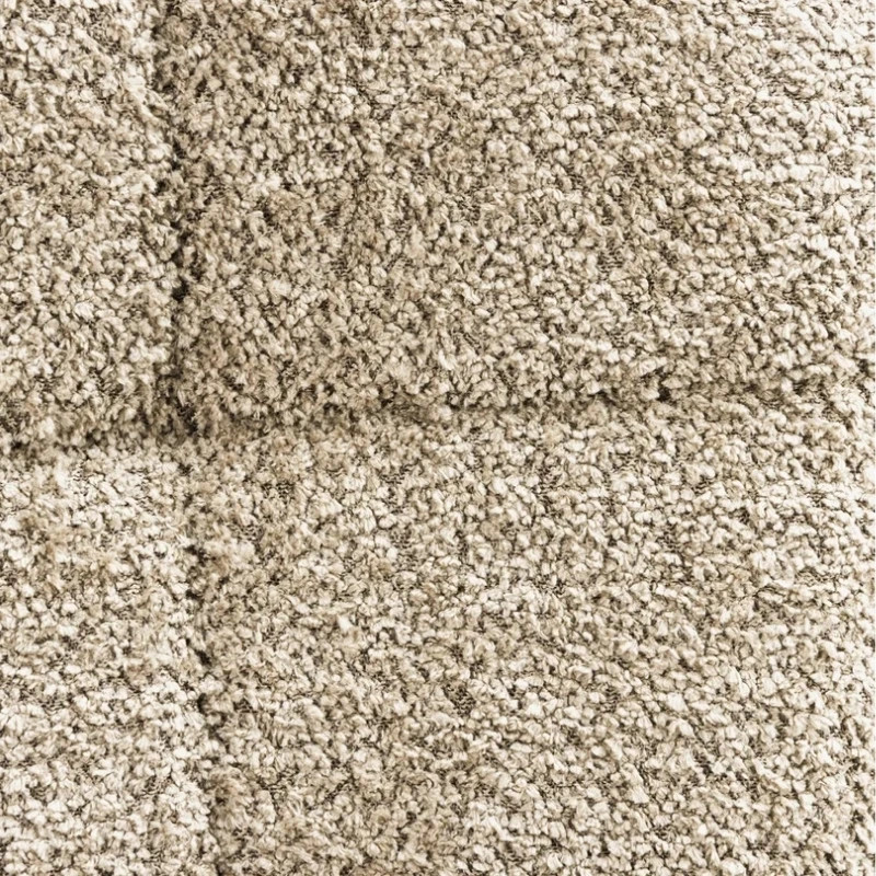 Fauteuil bouclé champagne grège avec accoudoirs SCANDINAVIA