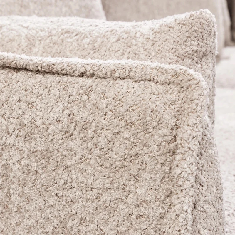 Canapé 3 places bouclé beige champagne 202 cm HEAVEN