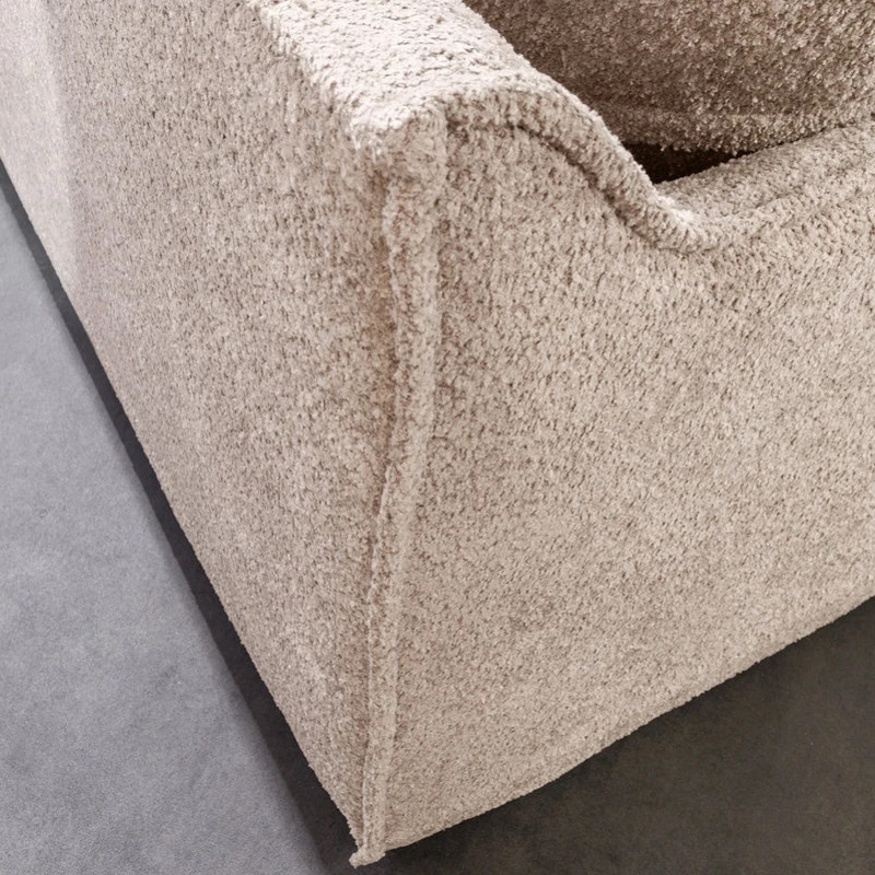 Canapé 3 places bouclé beige champagne 202 cm HEAVEN