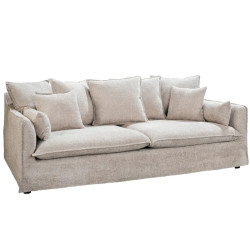 Canapé 3 places bouclé beige champagne 202 cm HEAVEN