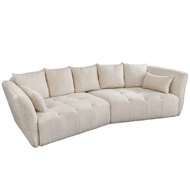 Canapé bouclé champagne beige 295 cm ROYAL XL