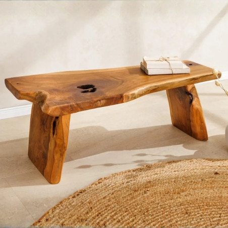 Banc d'entrée en racine de teck 100 cm ROOT