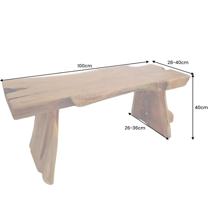 Banc d'entrée en racine de teck 100 cm ROOT