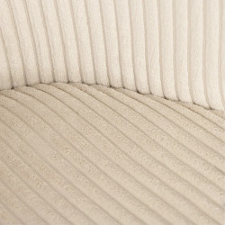 Lot de 2 chaises velours côtelé beige et métal LYON