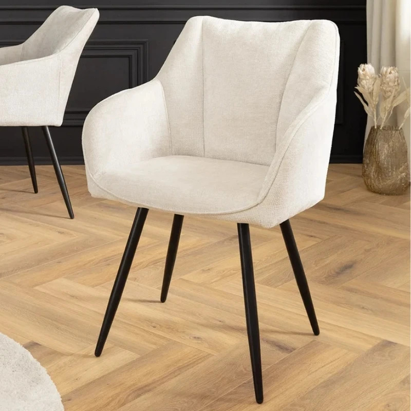 Lot de 2 fauteuils pivotants en tissu beige 360° AVIGNON