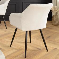 Lot de 2 fauteuils pivotants en tissu beige 360° AVIGNON