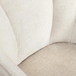 Lot de 2 fauteuils pivotants en tissu beige 360° AVIGNON
