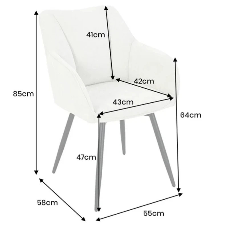 Lot de 2 fauteuils pivotants en tissu beige 360° AVIGNON